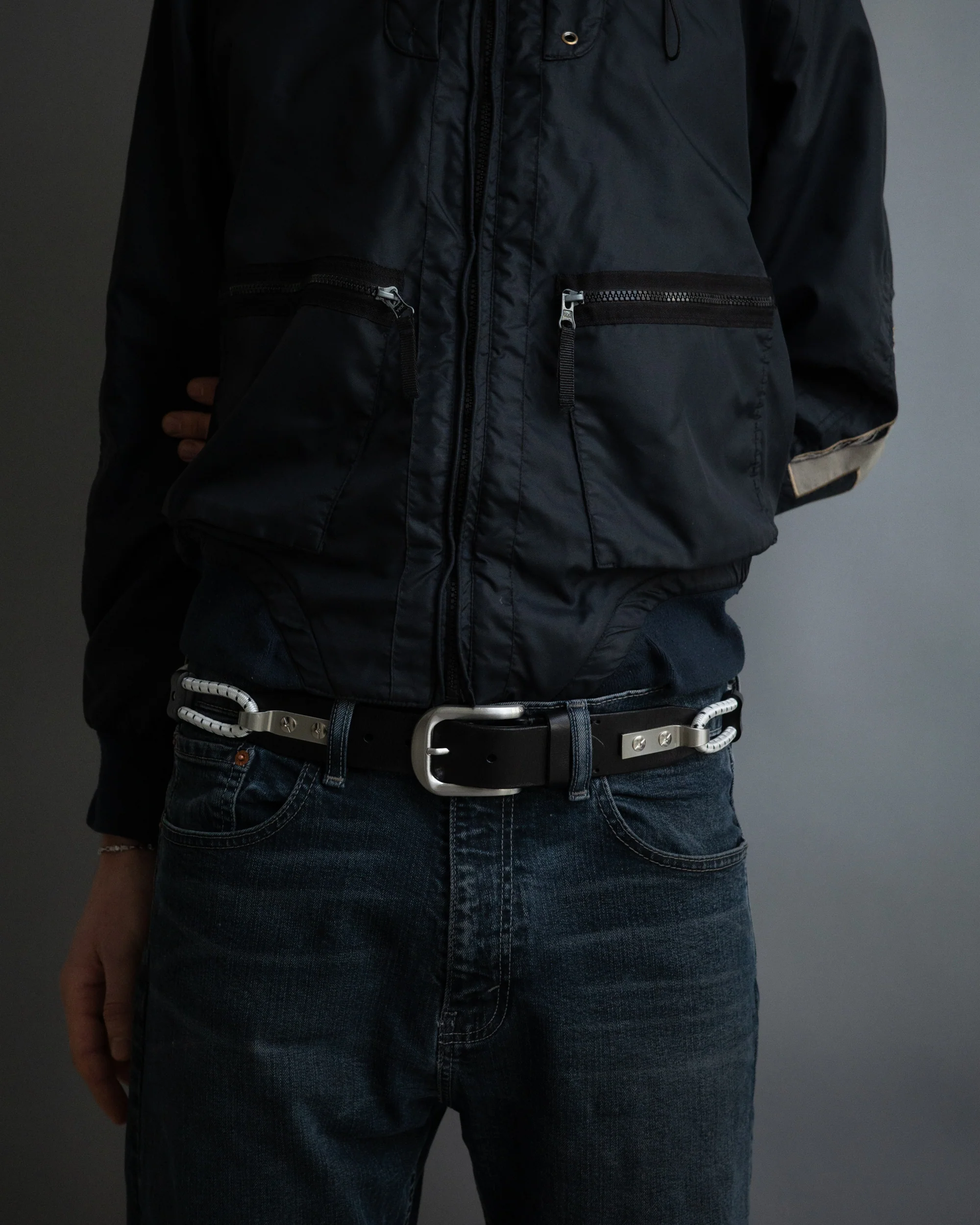 Hybrid White Speckled Bungee Cord Belt - Image 4