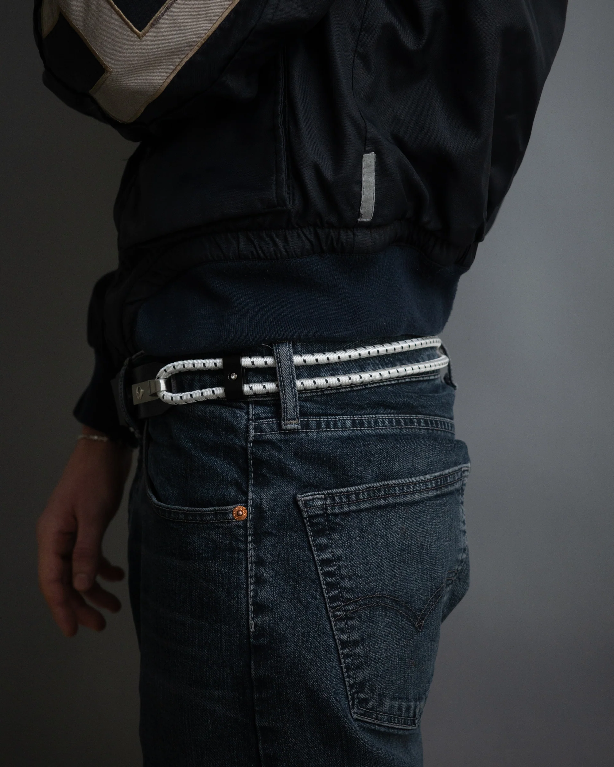Hybrid White Speckled Bungee Cord Belt - Image 5